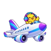 Roamy in an oversized plane
